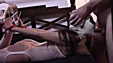 Laura gets tied up for intense oral and creampie