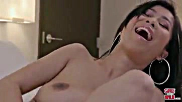 Asian girl masturbates on camera, explicit content