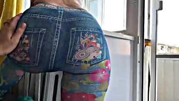 Stepmom's tight pants tease stepson's penis for anal pleasure