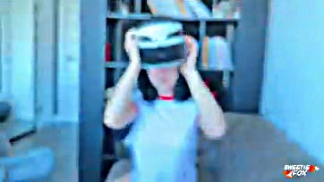 Sis plays VR, gets rough-fucked by me POV