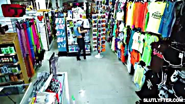 Cop's dick gets jacked by playful shoplifter Breezy