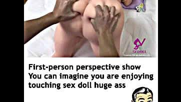 Big-breasted, massive-dicked sex doll gets slow-mo action