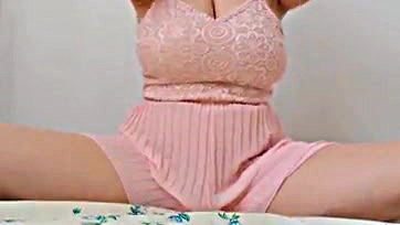 Sexy teen flaunts massive tits in explicit video