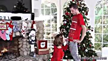 Stepdaughter and milf bangs boss in holiday card