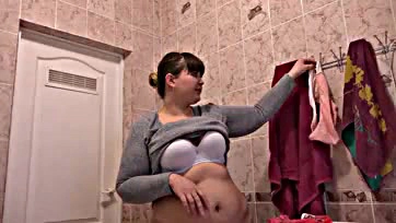 BBW's arousal sparked by girlfriend's panties