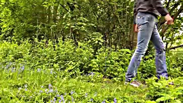 A mature woman fondles me during outdoor urination