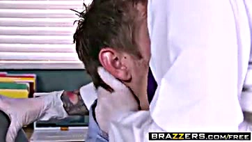 Sexy dentist gets drilled by patient's eager cock