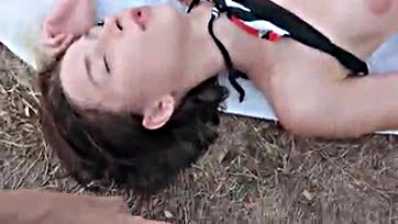 Girl publicly sucks dude on beach, gets nasty