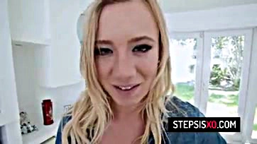 Blonde stepsis teaches cock sucking techniques