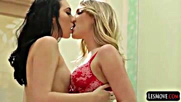 Girls Kenna & Aria engage in lesbian oral sex