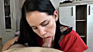 Anna cheats, blows hubby, gets oral creampie from pal