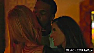 Two white chicks get pounded by a black stud