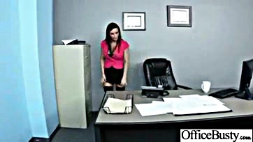 Office affair with big-breasted, horny woman (R-rated)