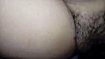 My wife's hairy vulva is exposed