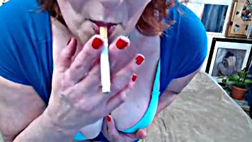 New smoking and slow sensual strip by a PAWG