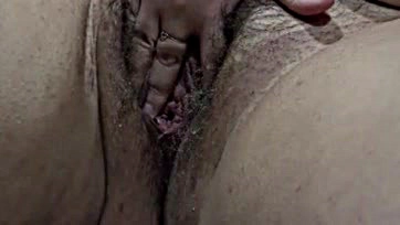 Fat milf self-pleasures on toilet, hairy pussy exposed