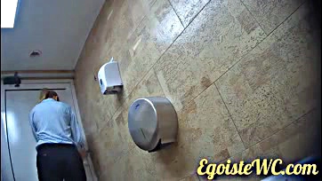 Toilet toilet view, girl's vulva exposed