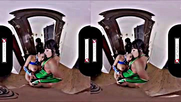 Virtual sex romp with Jade and Kitana, explicit