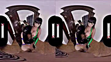 Virtual sex romp with Jade and Kitana, explicit