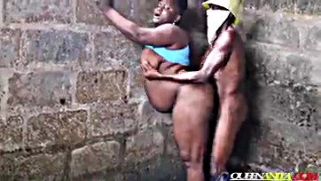 African porn queen gets intimate in a local setting