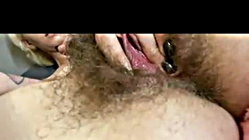 Explicit content: Hairy pussy gets intense stimulation