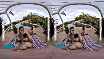 Fetish-filled fun with three sultry poolside vixens