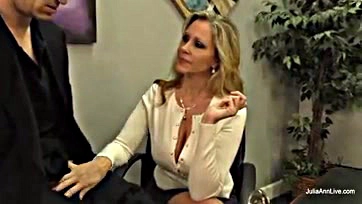 Mom milks cock, Julia Ann teases big tits