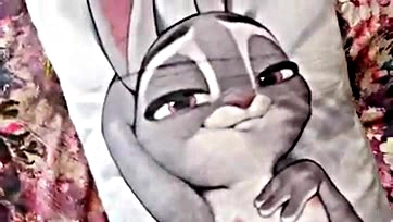 Boy masturbates, cums loudly while Judy Hopps watches