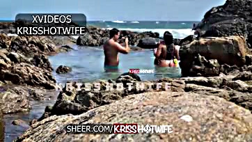 Friend saw me topless on beach with hot friend