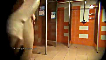 Older Russian women get naked in public toilets