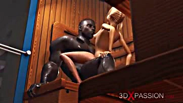 College girl craves intense black cock sauna encounter