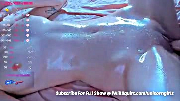 Woman gets intense squirting orgasms from dildo machine