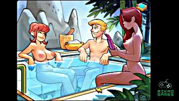 Magrela's massive tits get sucked in jacuzzi chaos