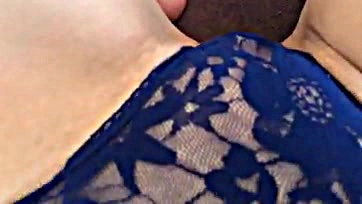 Touching wet panties for intense solo pleasure