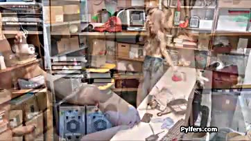 A blonde teen gets brutally screwed in a storage room