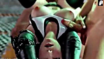 Tifa gets anal creampie from massive cock