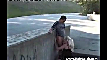 Public sex girl performs crazy street oral and intercourse