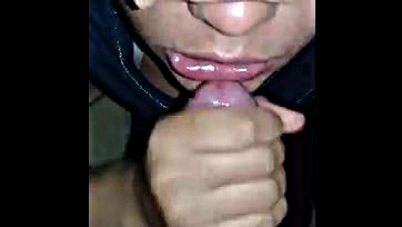 She swallowed all the cum in her mouth