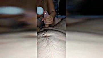 Man's penis gets stimulated by magic wand and toy