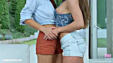 Lesbians Anita and Dominica engage in explicit, double penetration