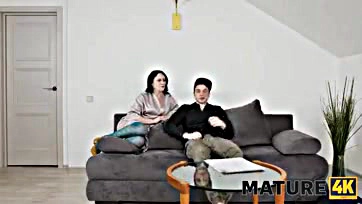 Stepmom blows and fucks stepson