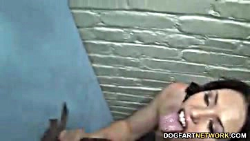 Sarah sucks and fucks Shane's massive black cock