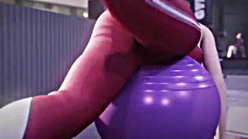 Tifa gets anal fucked in a gym setting