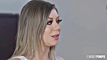 Karma Rx talks about her massive tits and cock worship