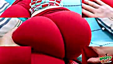 Sexy Latina flaunts curvy booty in tight spandex