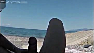 Teen girl publicly blows dude on beach, gets busted