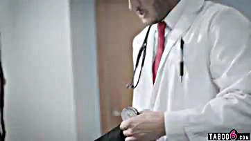 A black teen was examined by a large physician