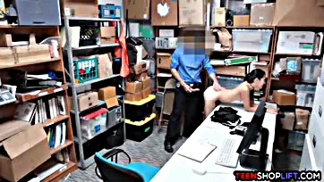 Teen thief gets brutally punished by security dude