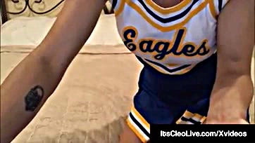 Cheerleader Cleo craves raunchy cheerleading sex