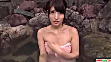 Saki Kobashi gets naughty in a hot tub